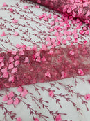 Satin 3D floral glitter sequin fabric/prom/wedding lace/costume/apparel.