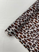 LEOPARD PRINT WITH FOIL STRETCH SPANDEX FABRIC (by the yard)