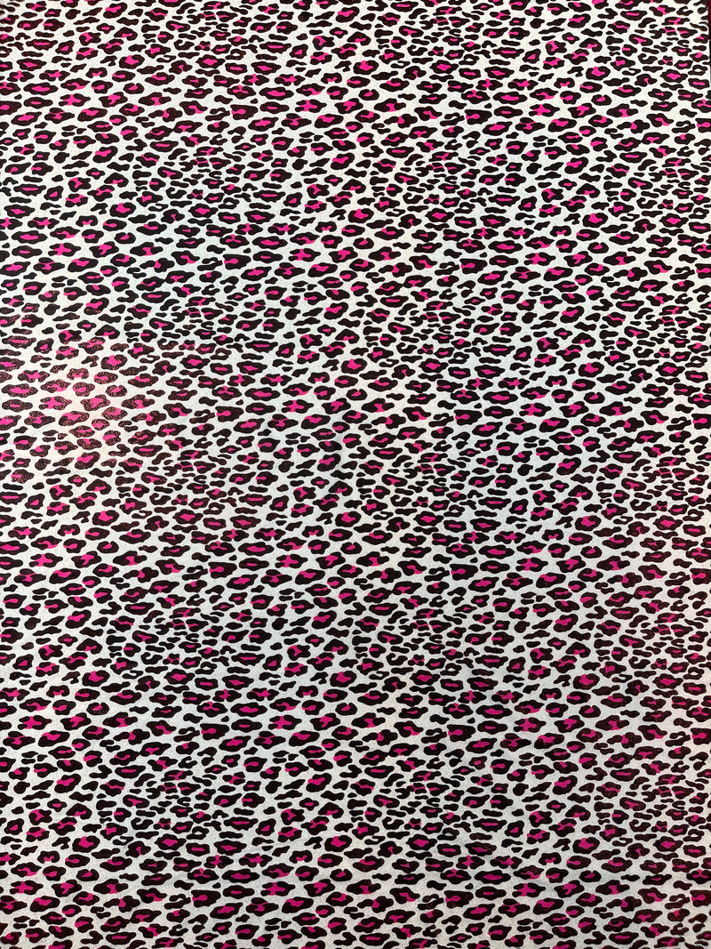 LEOPARD PRINT WITH FOIL STRETCH SPANDEX (by the yard)