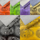 Skull Embossed Fake Leather Upholstery, 3D Faux Leather PVC Vinyl Fabric.