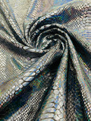 SNAKE FOIL STRETCH VELVET FABRIC (By The Yard)