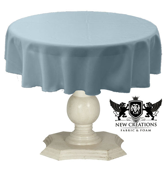 Tablecloth Solid Dull Bridal Satin Overlay for Small Coffee Table Seamless. Baby Blue