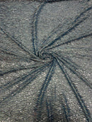Vegas Beaded Sequin Stretch Mesh Fabric (By The Yard)
