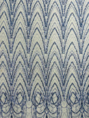 Luxury Chain Geometric Beaded Lace, by The Yard.