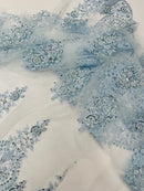 Classic Beaded Damask Lace, by The Yard.