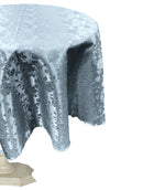 54" ROUND TABLECLOTH ROSES JACQUARD SATIN