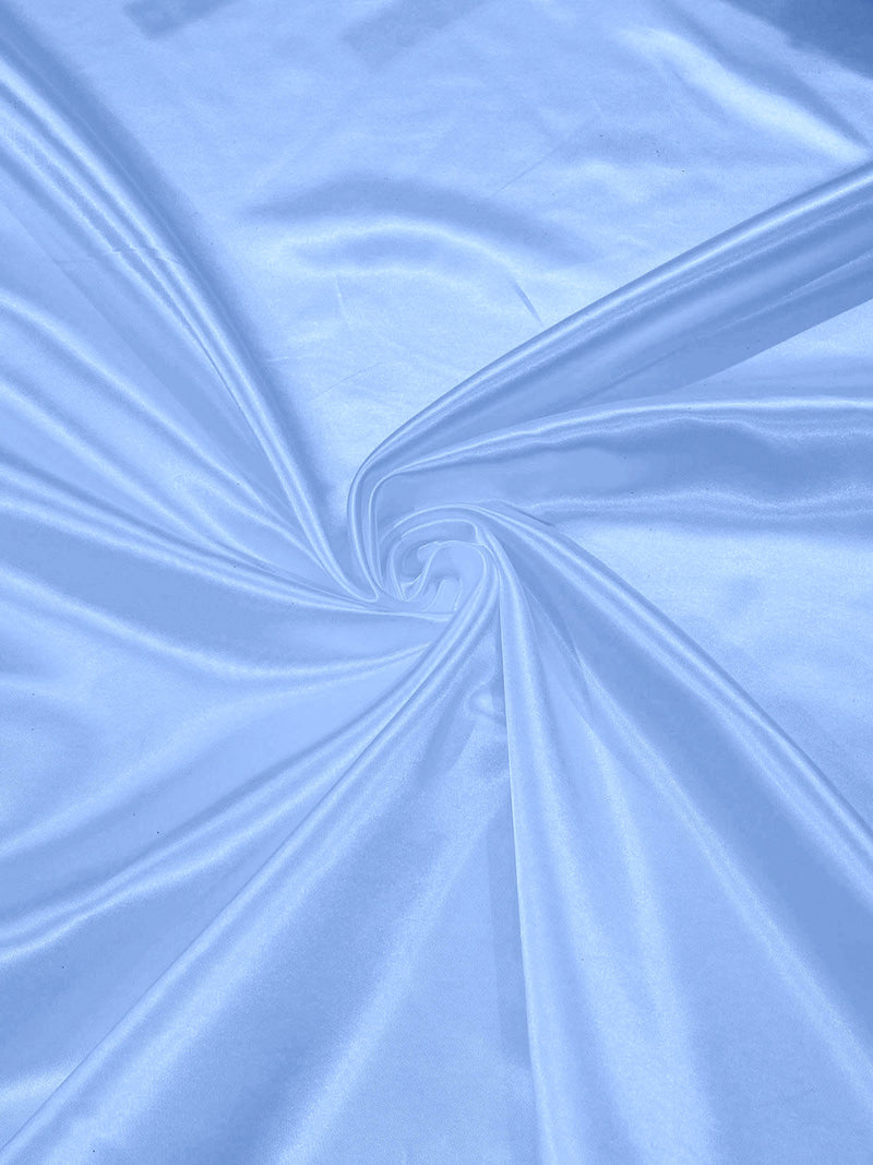 Baby Blue - Heavy Shiny Bridal Satin Fabric for Wedding Dress, 60"inches Wide SoldByTheYard.