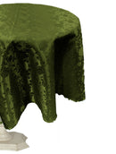 51" ROUND TABLECLOTH ROSES JACQUARD SATIN