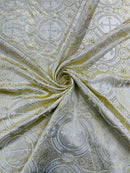 METALLIC CROSS JACQUARD SATIN FABRIC (by the yard)