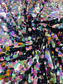ROUND PALLETTE SEQUIN ON MESH FABRIC (By The Yard)