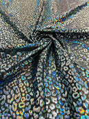 FOIL LEOPARD PRINT ON A STRETCH SPANDEX FABRIC (by the yard)