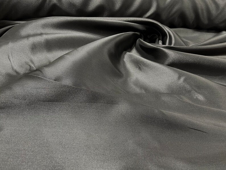 Black 58" Poly Mikado Taffeta Fabric, Classic, Sold By The Yard.