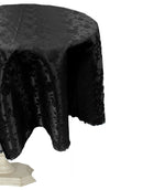 48" ROUND TABLECLOTH ROSES JACQUARD SATIN