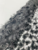 Luxury 3D Floral/Butterfly Beaded lace, by The Yard.