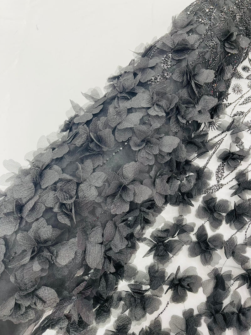 Luxury 3D Floral/Butterfly Beaded lace, by The Yard.