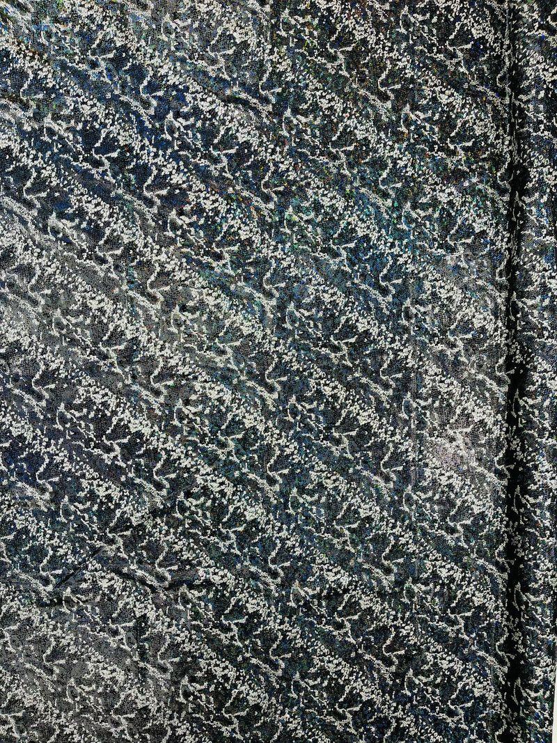 Snake Design Shattered Glass Nylon Spandex Fabric, 4-Way Stretch, by The Yard.