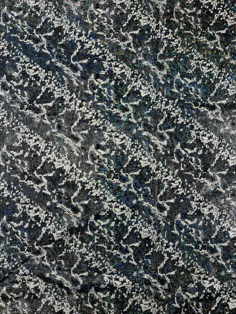 Snake Design Shattered Glass Nylon Spandex Fabric, 4-Way Stretch, by The Yard.