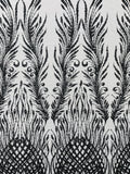 WING FEATHER DAMASK BEADED LACE (By The Yard)