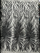 PHOENIX FEATHER SEQUIN ON STRETCH MESH FABRIC (By The Yard)