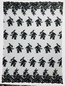 Eva Luxury Beaded Floral Lace, by The Yard.