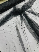 Pearl Glitter Studded Mesh, 2-Way Stretch Shimmer Mesh Fabric, Sold by the yard.