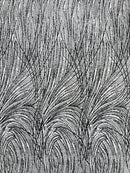 Fashion Glitter Design On A Mesh Lace Fabric/Prom.