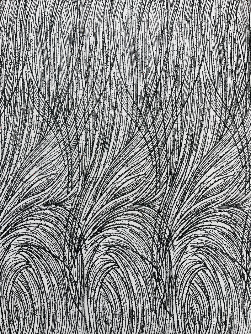 Fashion Glitter Design On A Mesh Lace Fabric/Prom.