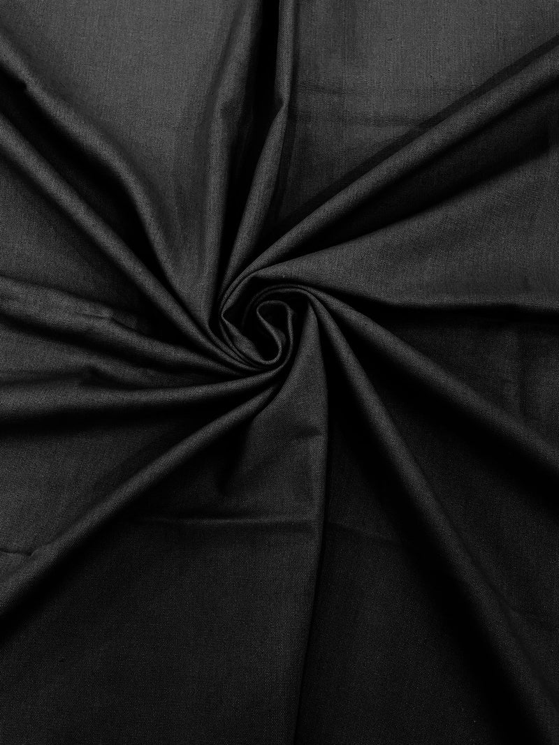Black - Medium Weight Natural Linen Fabric/50 " Wide/Clothing