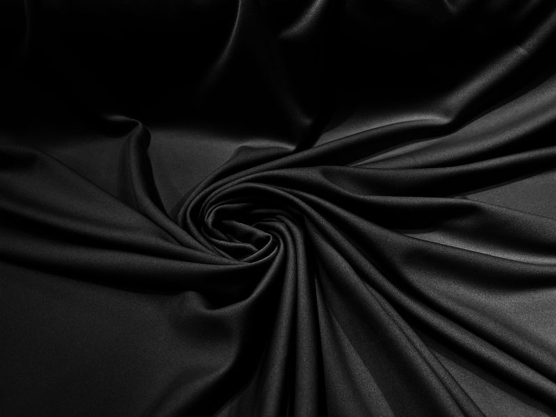 Black 59/60" Wide 100% Polyester Wrinkle Free Stretch Double Knit Scuba Fabric/cosplay/costumes.