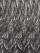 Vine/Root Sequin 4 Way Stretch Mesh Fabric, by The Yard.