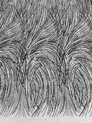 Fashion Glitter Design On A Mesh Lace Fabric/Prom.