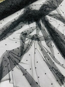 Pearl Glitter Studded Mesh, 2-Way Stretch Shimmer Mesh Fabric, Sold by the yard.