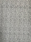 Sparkling Glitter Beads Sequin Fabric, Wave Design, Fabric Embroidered on a Mesh Lace Wedding Bridal Dress.