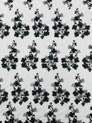 Multi Color 3D Floral Design Embroider with Pearls in a Mesh Lace Fabric -Sold by the yard.