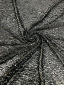 Vegas Beaded Sequin Stretch Mesh Fabric (By The Yard)