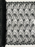 Vine Floral Beaded Lace/Sequin Embroider Lace Fabric - Sold By the Yard.