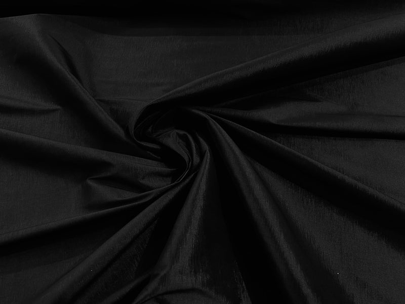 Black Solid Medium Weight Stretch Taffeta Fabric 58/59" Wide-Sold By The Yard.