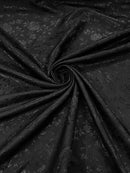 FLOWER JACQUARD SATIN FABRIC (By The Yard)