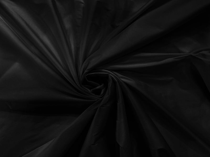 Black - 100% Polyester Imitation Silk Taffeta Fabric 55" Wide/Costume/Dress/Cosplay/Wedding.