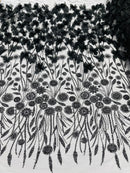 Luxury 3D Floral/Butterfly Beaded lace, by The Yard.