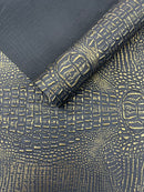 Metallic Gator Vinyl Fabric 54" Wide / Upholstery Crafting Accessories Applications Faux Leather PVC.