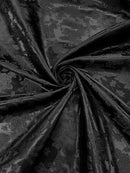 BIG ROSES JACQUARD SATIN FABRIC (by the yard)