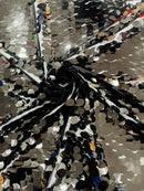 JUMBO OVAL SEQUINS ON MESH FABRIC (By The Yard)