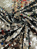 ROUND PALLETTE SEQUIN ON MESH FABRIC (By The Yard)