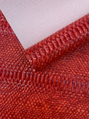 Cobra Snake Shiny Vinyl 3D Embossed Fabric / 2 Tone Cobra Snake Vinyl Leather 54" Wide