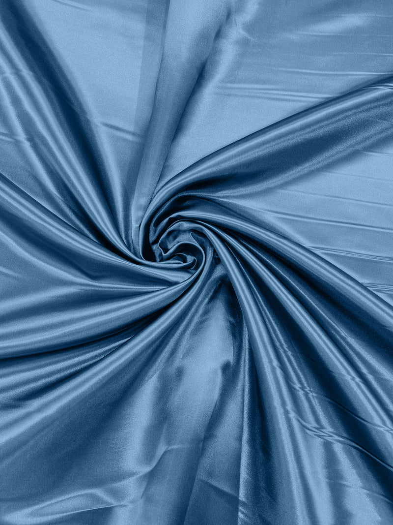 Blue Coppen - Heavy Shiny Bridal Satin Fabric for Wedding Dress, 60"inches Wide SoldByTheYard.