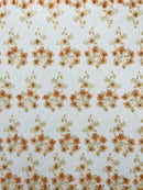 Multi Color 3D Floral Design Embroider with Pearls in a Mesh Lace Fabric -Sold by the yard.