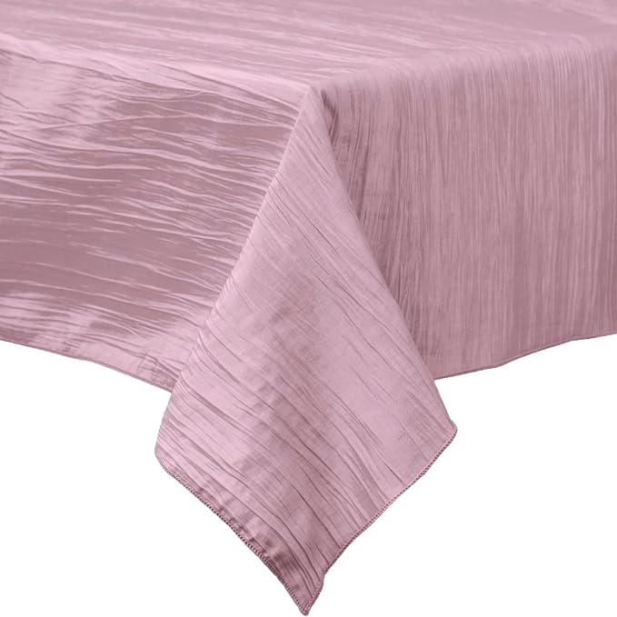 Rectangular Light Weight Accordion Design Crushed Taffeta Seamless Table Overlay. (58" Inches x 72" Inches)