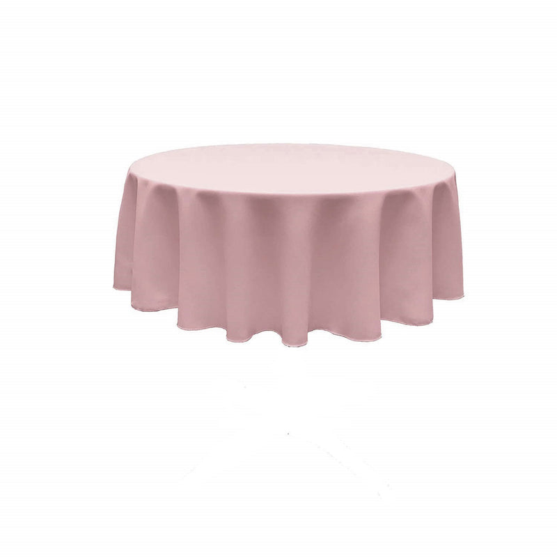 Blush Pink Round Polyester Poplin Seamless Tablecloth - Wedding Decoration Tablecloth