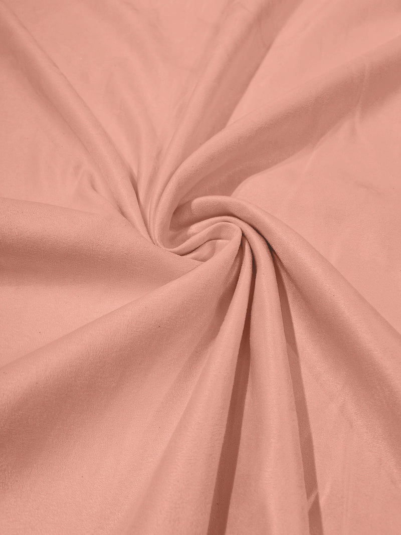 Blush Pink Faux Suede Polyester Fabric | Microsuede | 58" Wide.